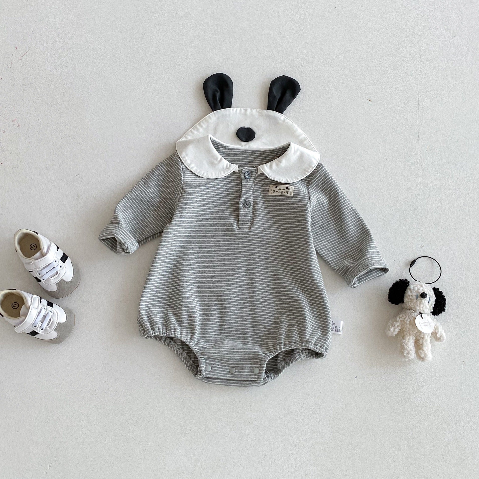 60-90】ワンワンボーダーロンパース – PetitKid