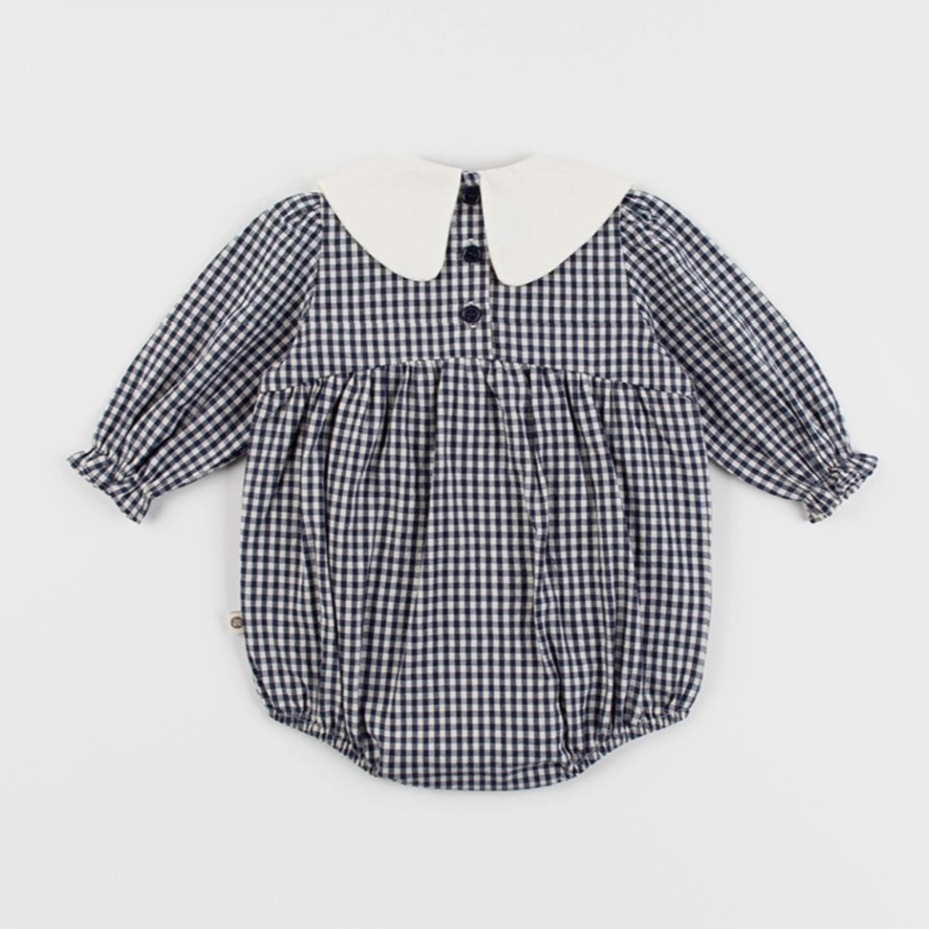 60-90】丸襟チェックロンパース – PetitKid