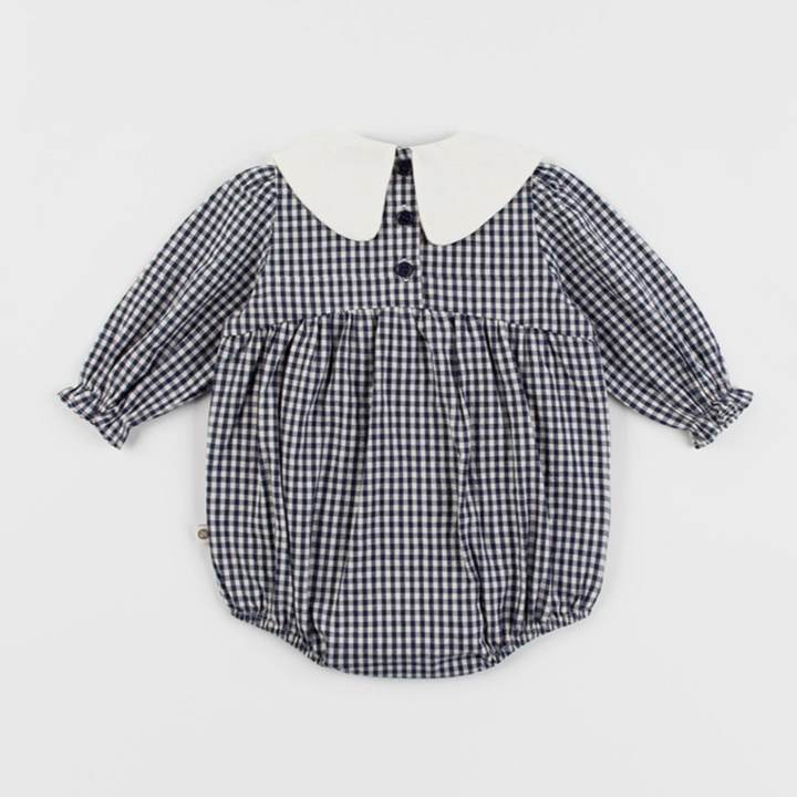 60-90】丸襟チェックロンパース – PetitKid