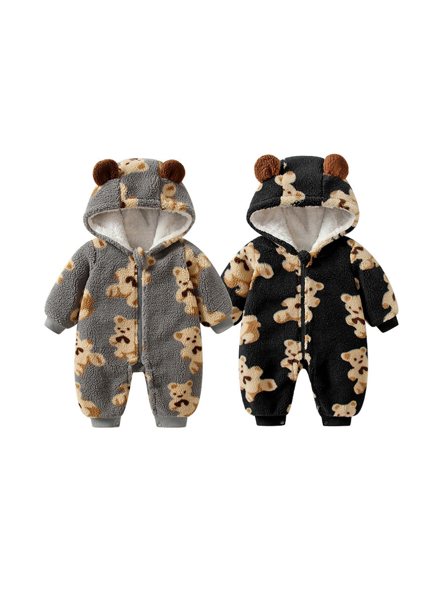 55-90】テディベアボアカバーオール – PetitKid