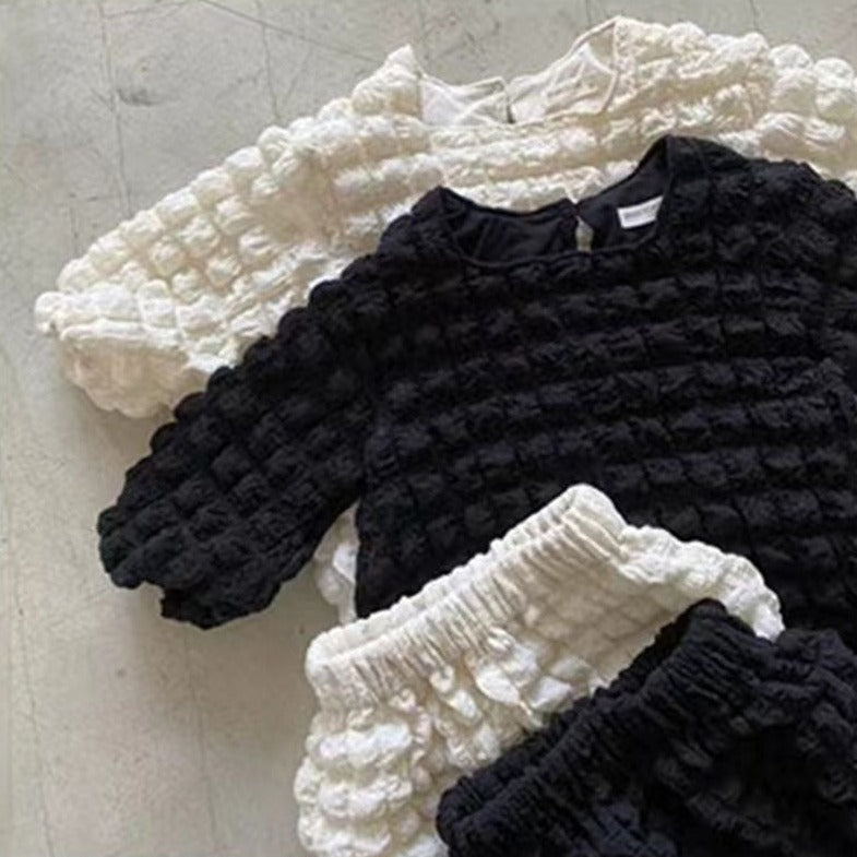 累計200枚突破♡>モノクロぽこぽこセットアップ – PetitKid